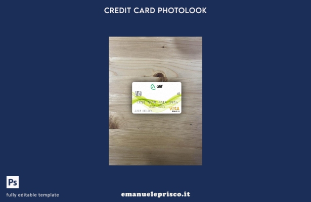modello frontale photolook con carta elettronica visto Tagikistan Alif Bank stil